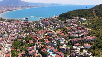 alanya 2022 Antalya aerial city with Castle and sea video