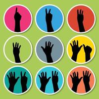 Black hands counting from 1 to 9 with fingers icon illustration vectors