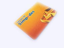 Sidoarjo, Jawa timur, Indonesia, 2022 - Orange bri simpedes passbook isolated on white background photo