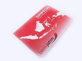 Sidoarjo, Jawa timur, Indonesia, 2022 - East Java bank passbook isolated on white background photo