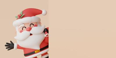 3d illustration banner of Santa Claus with copy space for text or advertisement photo