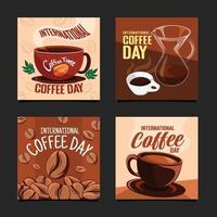 International Coffe Day Social Media Template vector