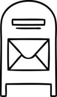 line drawing cartoon mail box vector