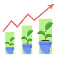 Plant energy growth schedule.measurement chart, environment, social,governance,icons, ESG. eco-friendly vector