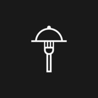 fork and serving hood icon design vector