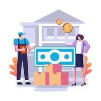 Cash on delivery flat style illustration design vector