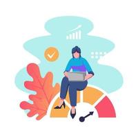 Benchmark testing flat style illustration design vector