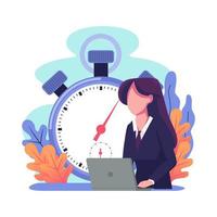 Deadline flat flat style illustration design vector