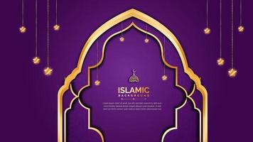 estandarte árabe con fondo y decoración de patrones islámicos vector