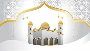 elegant Arabian banner with white background and mosque vector