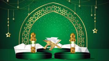Arabian banner with white background and islamic pattern decoration vector