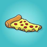 Isolated sliced pizza with cartoon style. Fast food vector illustration graphic