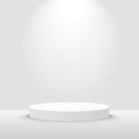 Clean Minimalist Podium Stage Realistic Ambience Gray Spotlight Backdrop vector