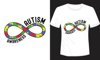 Ilustración de vector de diseño de camiseta del día de concienciación sobre el autismo