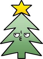 gradient shaded cartoon christmas tree vector