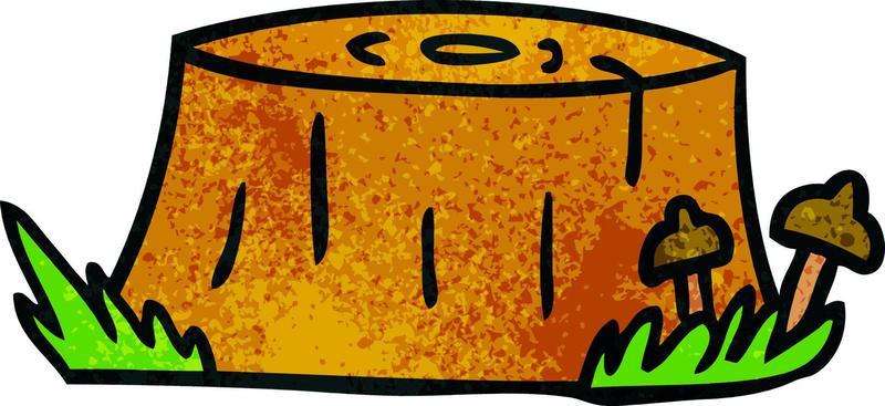 textured cartoon doodle of a tree log