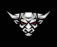 logo, label, icon, illustration of a bull head with dark background. vector