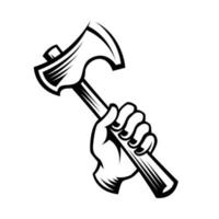 hand holding axe, axe throwing vector