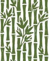 Seamless pattern of bamboo ink painting on white background vector