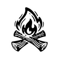 ilustración de llama de hoguera. silueta de llama de fuego. vector