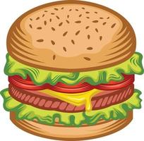 ilustración de hamburguesa retro vector