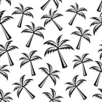 pattern seamless of palm tree in style vintage, retro, engraved. vector