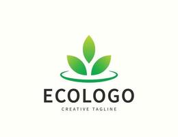 Ecology nature green leaf logo design vector