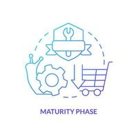 Maturity phase blue gradient concept icon. Slowly production process. Stage of product lifecycle abstract idea thin line illustration. Isolated outline drawing. vector