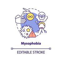 Mysophobia concept icon. Fear of contamination and microbes. Most common phobia abstract idea thin line illustration. Isolated outline drawing. Editable stroke. vector