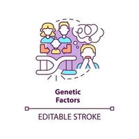 Genetic factors concept icon. Inherited anxiety disorder. Phobia cause abstract idea thin line illustration. Isolated outline drawing. Editable stroke. vector