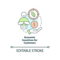 Economic incentives for customers concept icon. Zero waste approach for business abstract idea thin line illustration. Isolated outline drawing. Editable stroke. vector