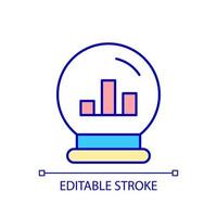 Predicting data analytics RGB color icon. Predictions about future outcomes. Forecast potential events. Isolated vector illustration. Simple filled line drawing. Editable stroke.