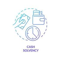 Cash solvency blue gradient concept icon. Assets and liabilities. Government budget balance abstract idea thin line illustration. Isolated outline drawing. vector