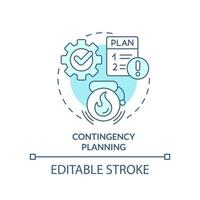 Contingency planning turquoise concept icon. Risk management. Business strategy type abstract idea thin line illustration. Isolated outline drawing. Editable stroke. vector