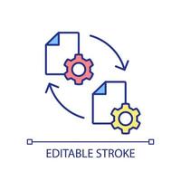 Portable system file RGB color icon. Computer operation system. Data transition and processing. Isolated vector illustration. Simple filled line drawing. Editable stroke.