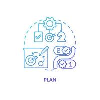 Plan blue gradient concept icon. Control processes. Business strategy. Component of supply chain management abstract idea thin line illustration. Isolated outline drawing. vector