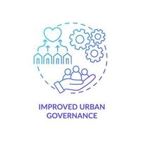 Improved urban governance blue gradient concept icon. Urban development principle abstract idea thin line illustration. Inclusiveness. Isolated outline drawing. vector