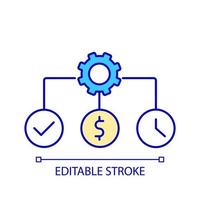 Effective business management RGB color icon. Increase revenue. Work performance. Quality and productivity. Isolated vector illustration. Simple filled line drawing. Editable stroke.