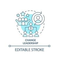 Change leadership turquoise concept icon. Professional team. Critical success factor abstract idea thin line illustration. Isolated outline drawing. Editable stroke. vector