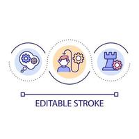 Logical thinking skill loop concept icon. Problem solving abstract idea thin line illustration. Analyzing situations. Logical reasoning. Isolated outline drawing. Editable stroke. vector