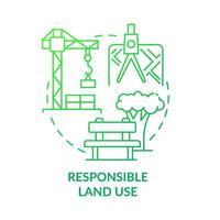 Responsible land use green gradient concept icon. green gradient building strategy abstract idea thin line illustration. Construction project. Isolated outline drawing. vector