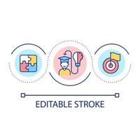 Educational psychology loop concept icon. Cognitive development abstract idea thin line illustration. Improve student achievement. Isolated outline drawing. Editable stroke. vector