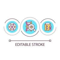 Discovering DNA story loop concept icon. Genetic test abstract idea thin line illustration. Gene expression analysis. Identifying mutations. Isolated outline drawing. Editable stroke. vector