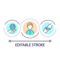 Supporting student wellbeing loop concept icon. Focusing on pupil wellness abstract idea thin line illustration. Mental health at school. Isolated outline drawing. Editable stroke. vector