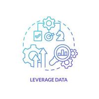 Leverage data blue gradient concept icon. Improve visibility. Business. Supply chain priority abstract idea thin line illustration. Isolated outline drawing. vector