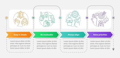 componentes de la plantilla infográfica del rectángulo de comunicación. visualización de datos con 4 pasos. gráfico de información de línea de tiempo editable. diseño de flujo de trabajo con iconos de línea. vector