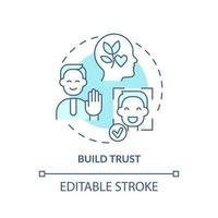 Build trust turquoise concept icon. Developing emotional awareness abstract idea thin line illustration. Showing empathy. Isolated outline drawing. Editable stroke. vector
