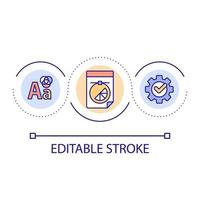 diseño de icono de concepto de bucle de identidad de marca. creación de representación visual idea abstracta ilustración de línea delgada. Reconocimiento de marca. dibujo de contorno aislado. trazo editable. vector