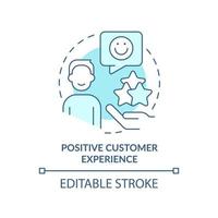 Positive customer experience turquoise concept icon. Selling trend abstract idea thin line illustration. Build loyalty. Isolated outline drawing. Editable stroke. vector