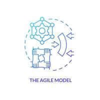 Agile model blue gradient concept icon. Technology and networking. Flexibility. Supply chain type abstract idea thin line illustration. Isolated outline drawing. vector